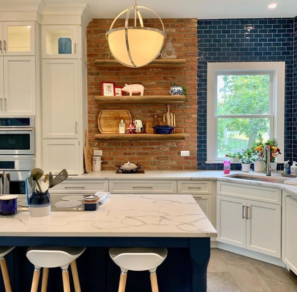 Navy Blue Kitchen Backsplash Things In The Kitchen